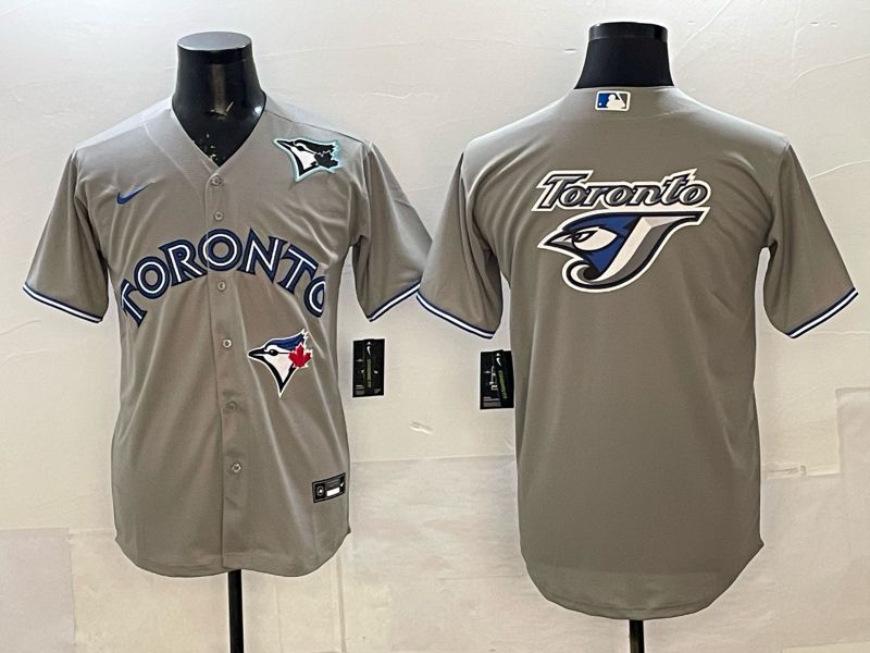 Men 2025 Nike Toronto Blue Jays Blank Grey Game MLB Jersey 08